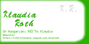 klaudia roth business card